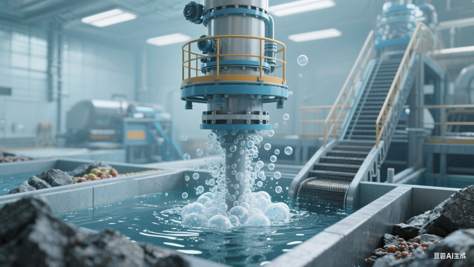 在食品加工、水产养殖、污水处理、矿石分选等多个领域，气泡提升机凭借 “气泡驱动” 的独特工作方式